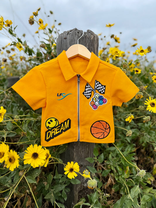 The "Dream Big" Embroidered Zip Polo